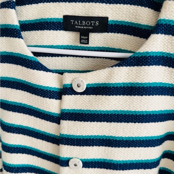 Talbots Striped Blue and White Jacket - Picture 3 of 11